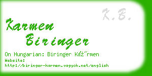 karmen biringer business card